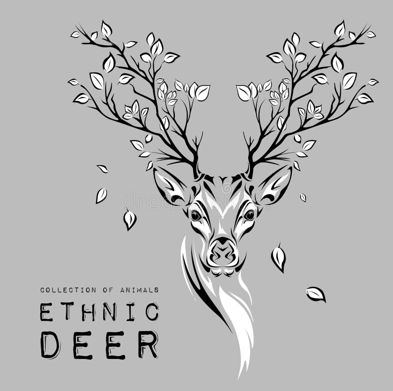 watercolour linear deer - tattoo design