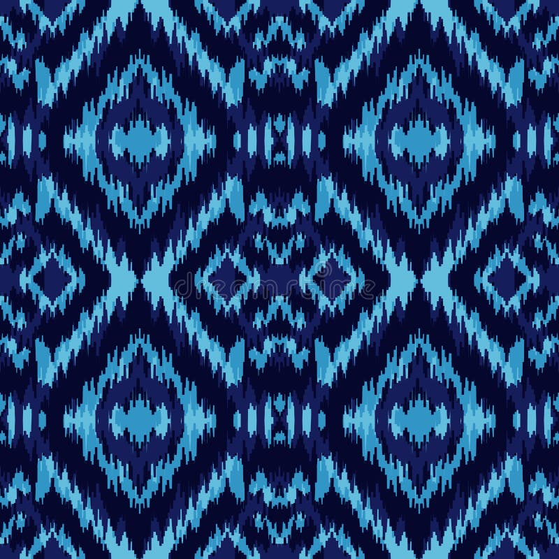 Ethnic Bluepride Geometric Seamless Pattern in Fabric Style. Design