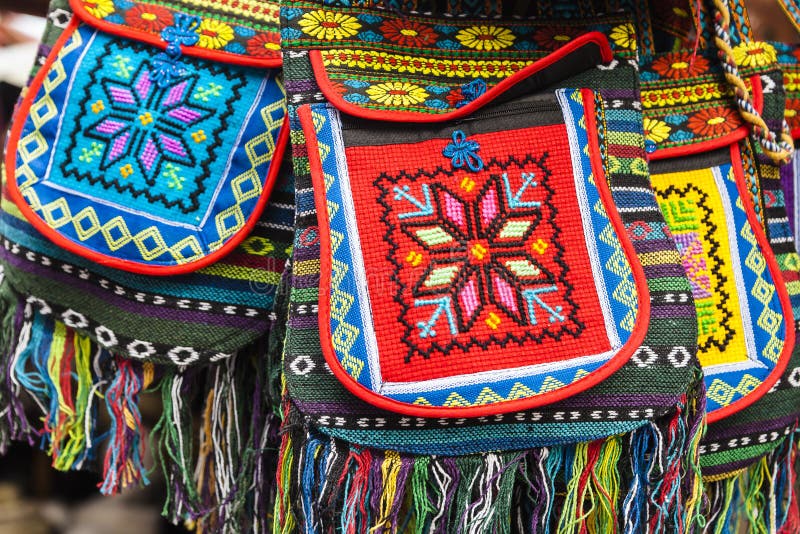 Ethnic decorated bag. stock image. Image of textile, market 33327175