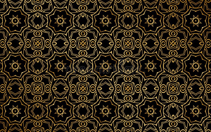 Ethnic Gold Hand Painted Seamless Pattern. Abstract African Golden ...