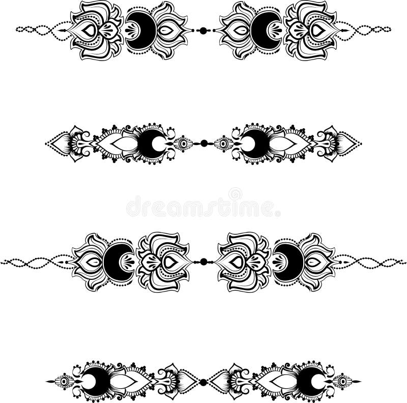 Ethnic Indian Line Art Border Stock Vector - Illustration of decor ...