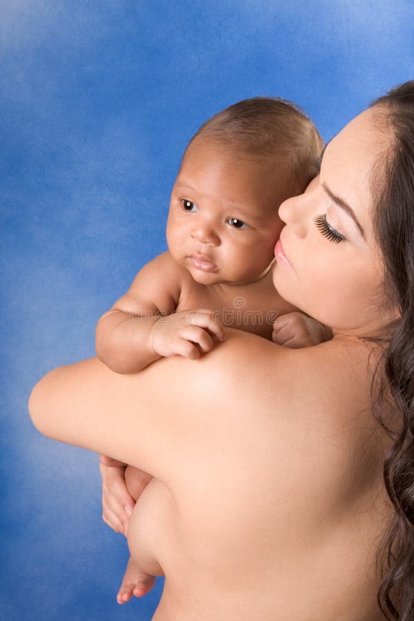 Ethnic Latina mother with her baby boy son stock image