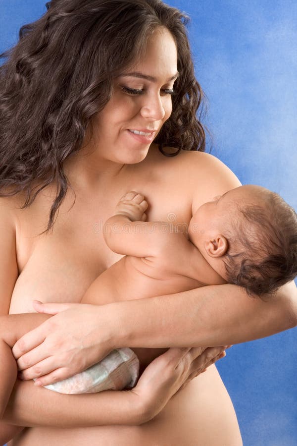 Ethnic Latina mother with her baby boy son stock image