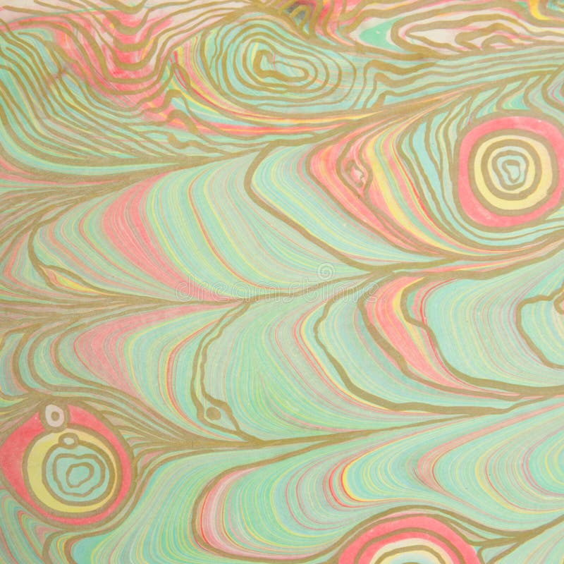 Ethnic Marble Abstract Pattern. Unique Close Wave and Circle Background royalty free stock photo