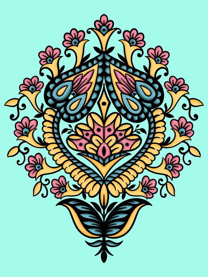 Mughal Art Pattern Design Motif Artwork Stock Illustration, 48% OFF