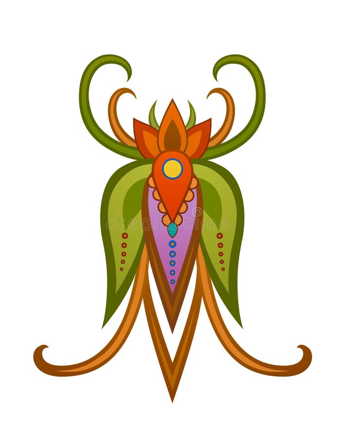 Ethnic ornamented multicolor element of pattern vector illustration