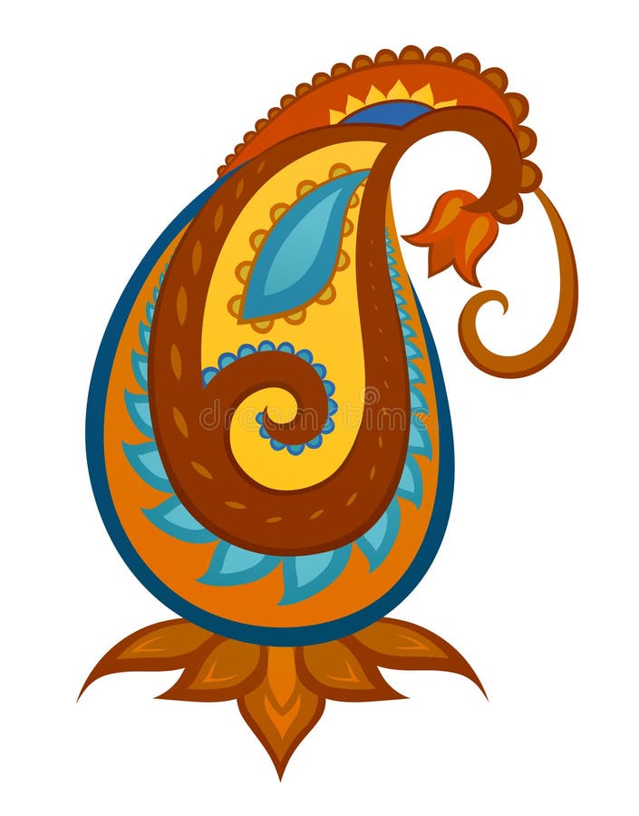 Ethnic ornamented multicolor element of pattern vector illustration