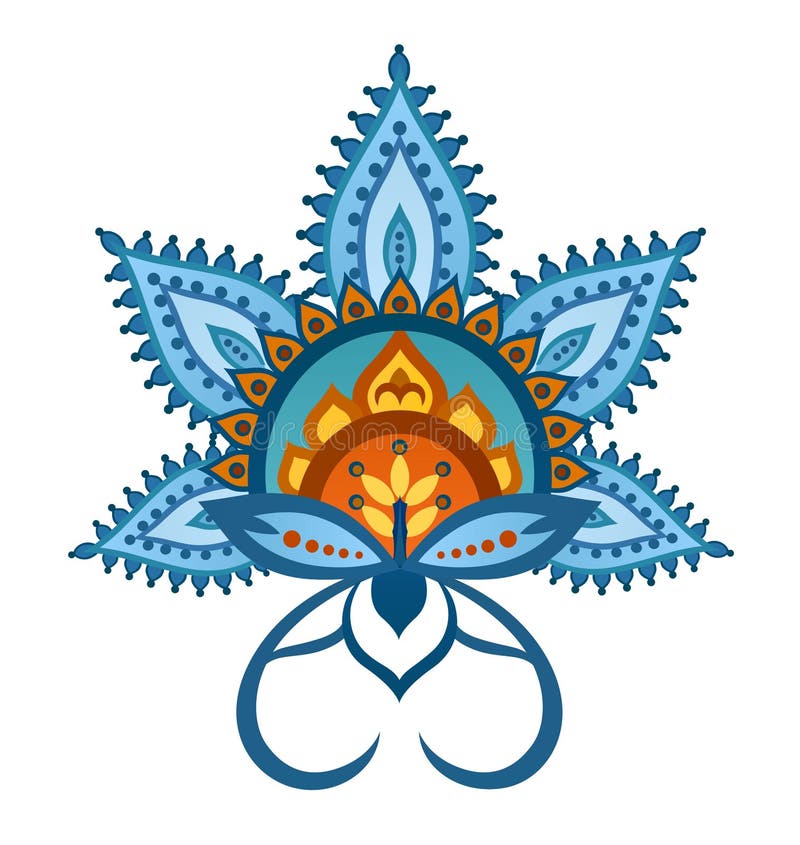 Ethnic ornamented multicolor element of pattern vector illustration