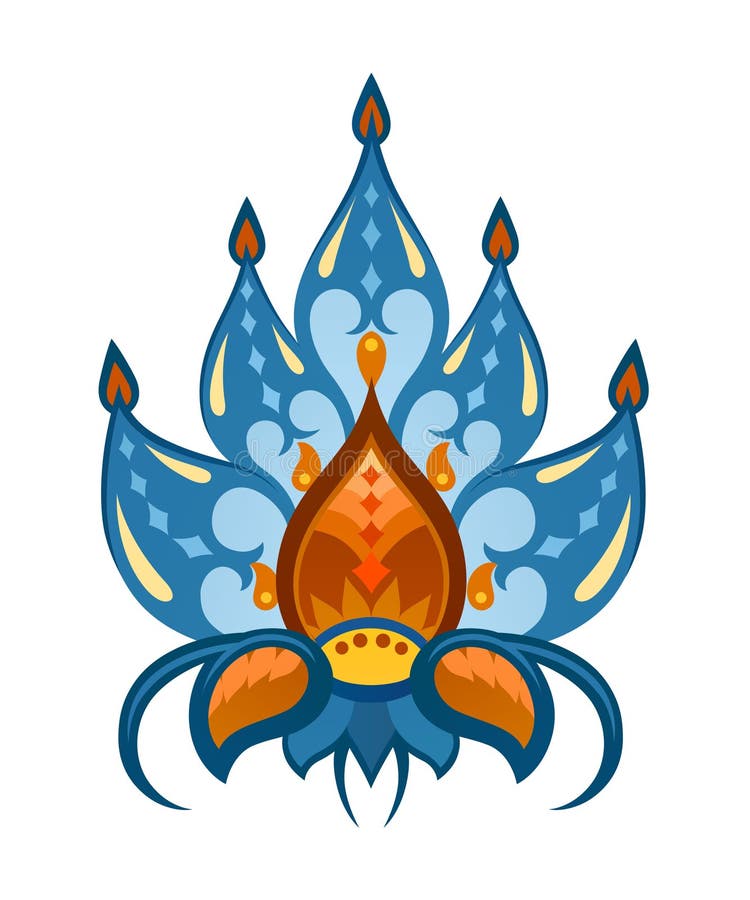 Ethnic ornamented multicolor element of pattern vector illustration