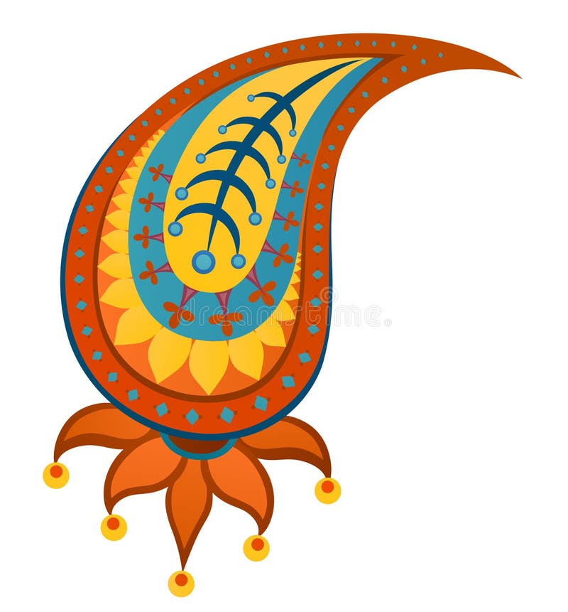 Ethnic ornamented multicolor element of pattern vector illustration
