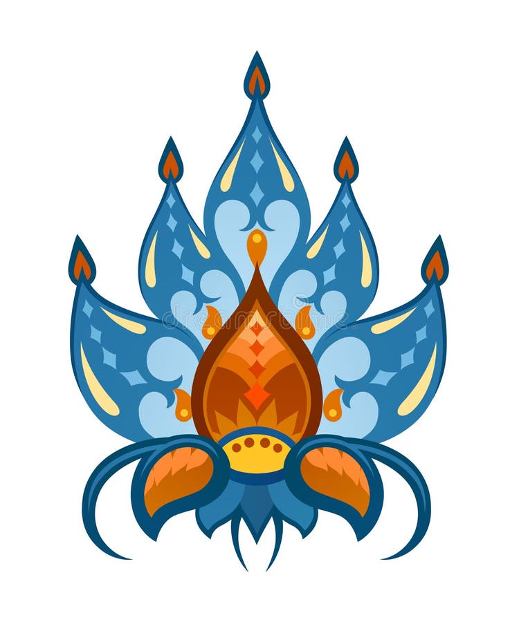 Ethnic ornamented multicolor element of pattern vector illustration
