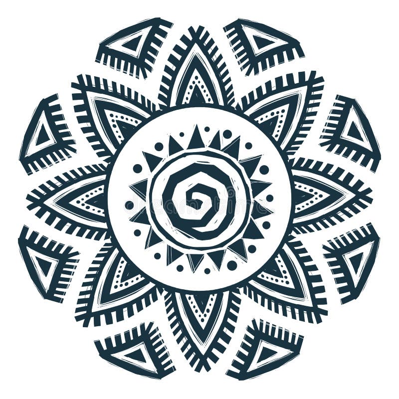 Ethnic style vector hand drawn sun mandala royalty free illustration Ethnic style vector hand drawn sun mandala royalty free illustration