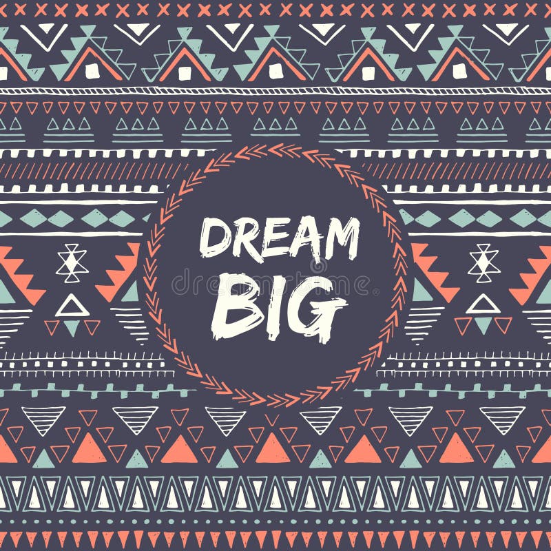 Ethnische Karte Mit Motivphrase Vektor Abbildung - Illustration von