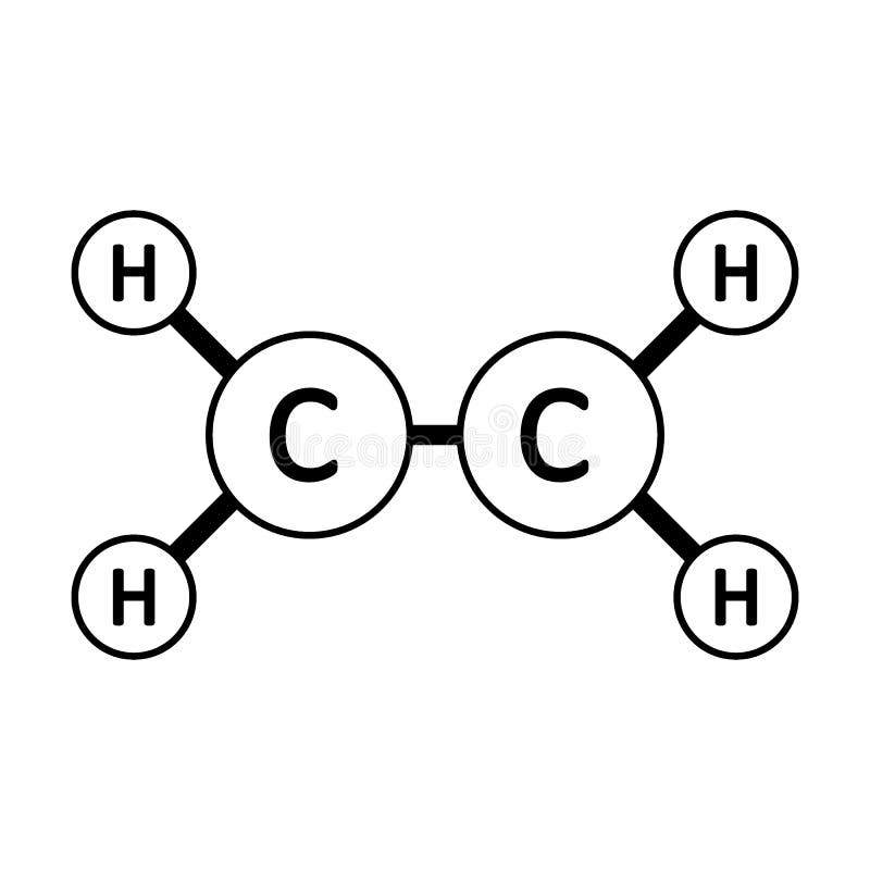 Ethylene Molecule Structure Vector Icon Symbol Isoalted on White ...