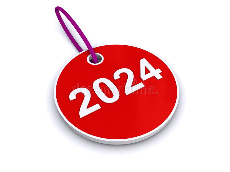 Eticheta anului 2024 pe alb stock illustration