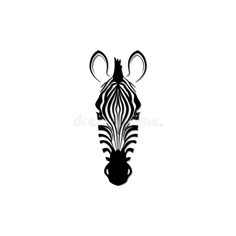 Etichetta con la testa di una zebra illustrazione vettoriale Etichetta con la testa di una zebra illustrazione vettoriale