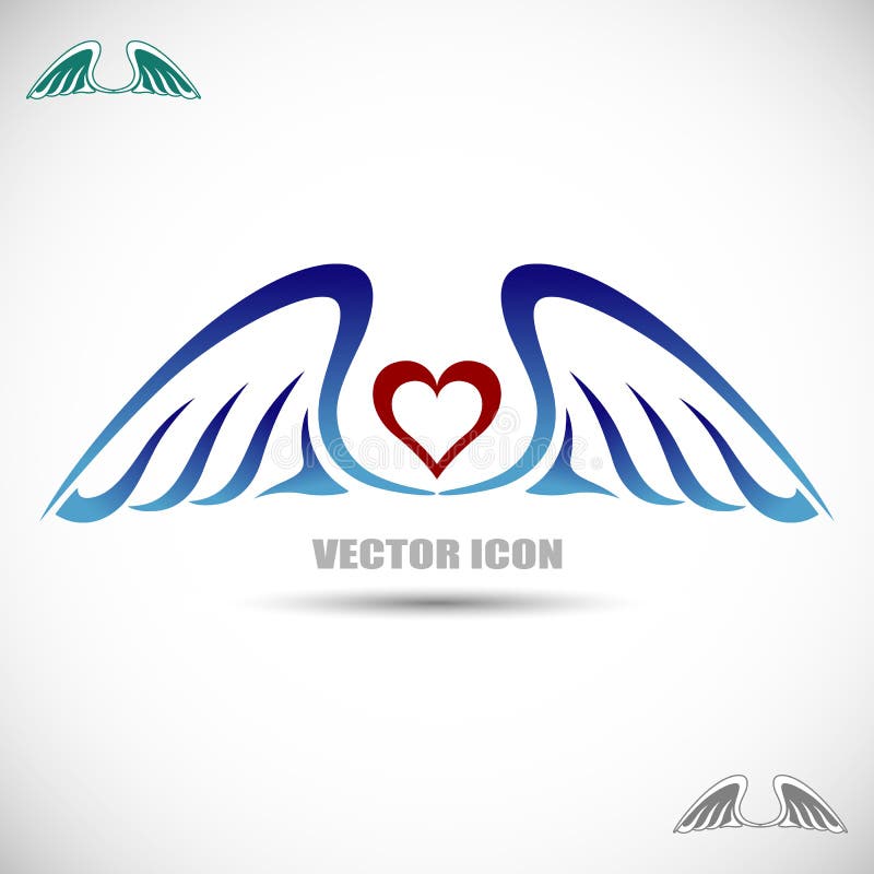 Etichetta con le ali ed il cuore royalty illustrazione gratis Etichetta con le ali ed il cuore royalty illustrazione gratis