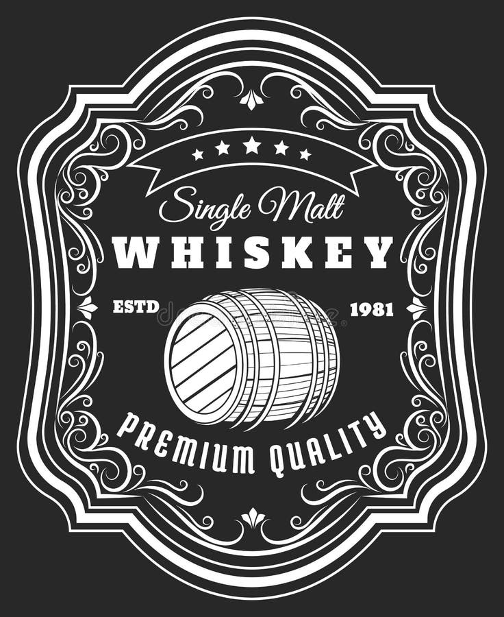 Etichetta del barilotto del whiskey illustrazione vettoriale Etichetta del barilotto del whiskey illustrazione vettoriale