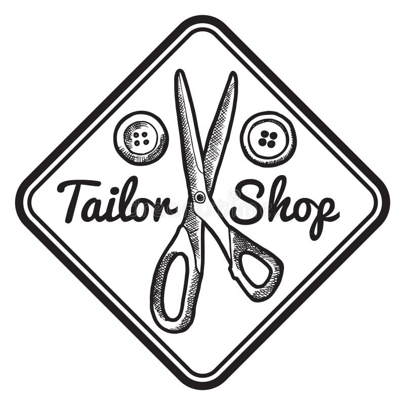 Etichetta del negozio su misura. logo monocromatico. emblema rotondo illustrazione di stock