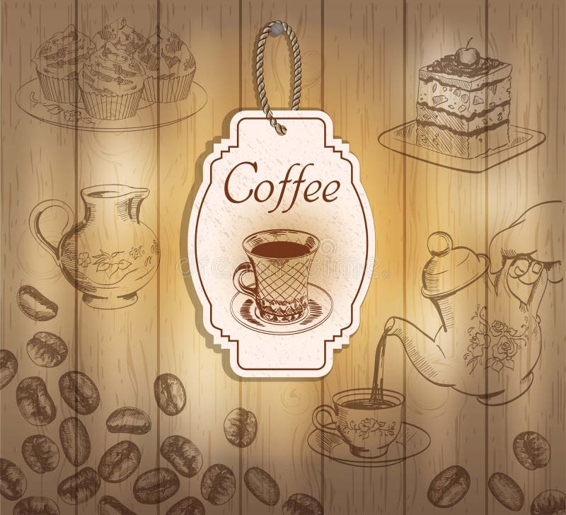 Etichette d'annata del caffè illustrazione di stock Etichette d'annata del caffè illustrazione di stock