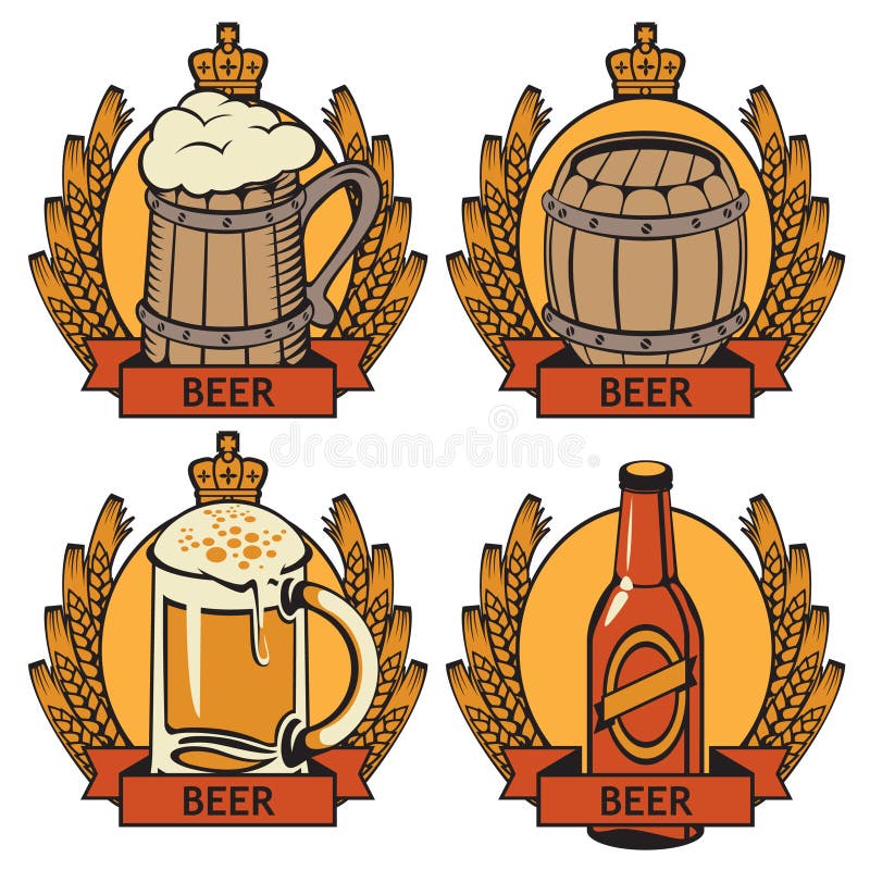 Etichette per birra illustrazione vettoriale Etichette per birra illustrazione vettoriale
