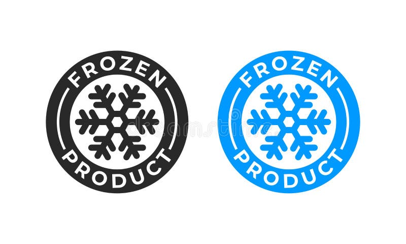 Etiket van het gevriesdroogde productvectorvoedingspakket. sneeuwvlokpictogram voor vers bevroren product