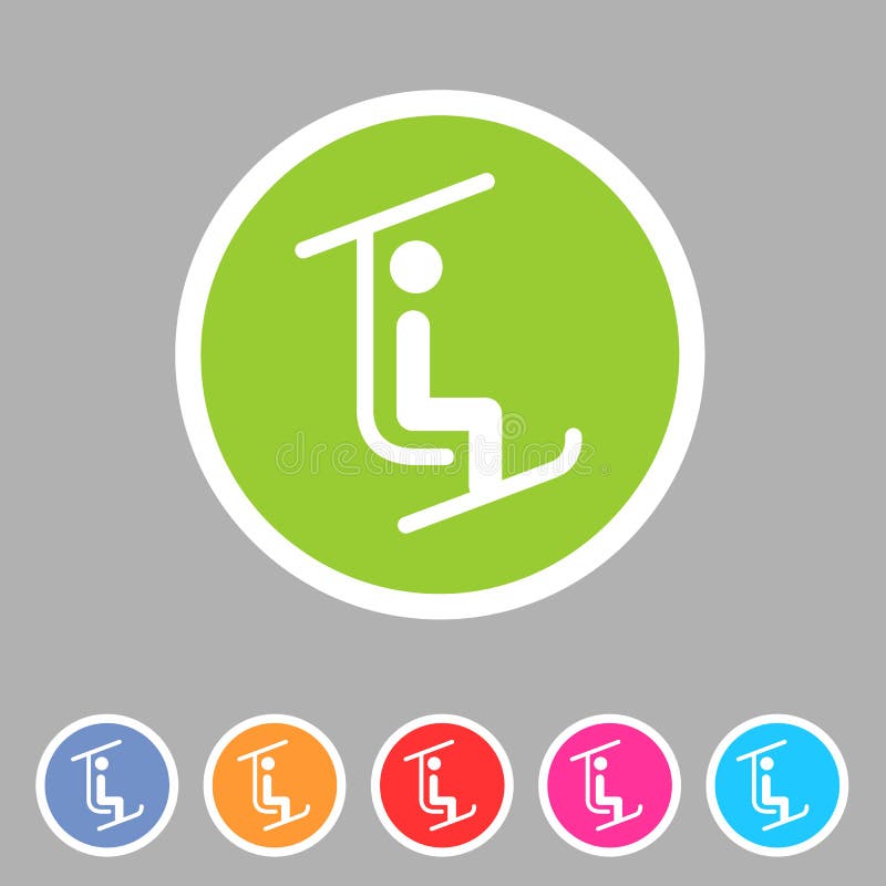 Etikett för logo för symbol för tecken för rengöringsduk för skidliftsymbolslägenhet vektor illustrationer Etikett för logo för symbol för tecken för rengöringsduk för skidliftsymbolslägenhet vektor illustrationer