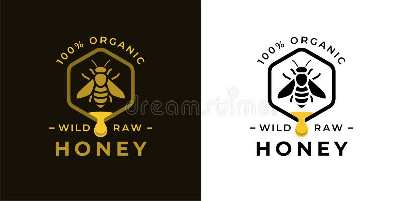 Etikett för logotyp för ekologisk honung