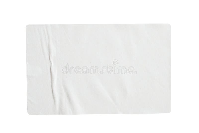 Etiqueta adesiva de papel isolada em branco
