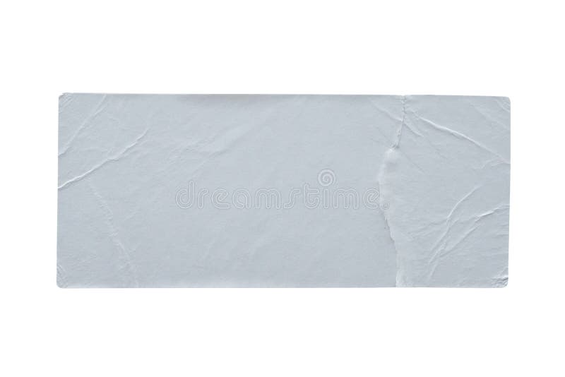 Etiqueta adesiva de papel rasgada isolada em branco
