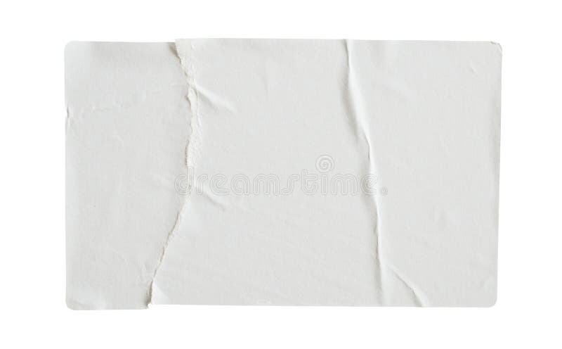 Etiqueta adesiva de papel rasgada isolada em branco