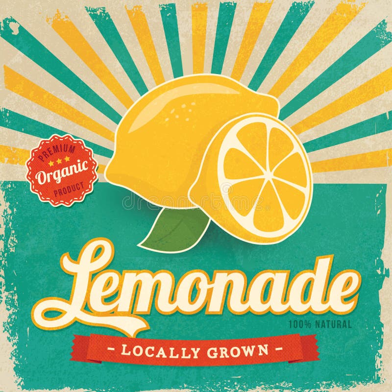 Etiqueta colorida de la limonada del vintage ilustración del vector Etiqueta colorida de la limonada del vintage ilustración del vector