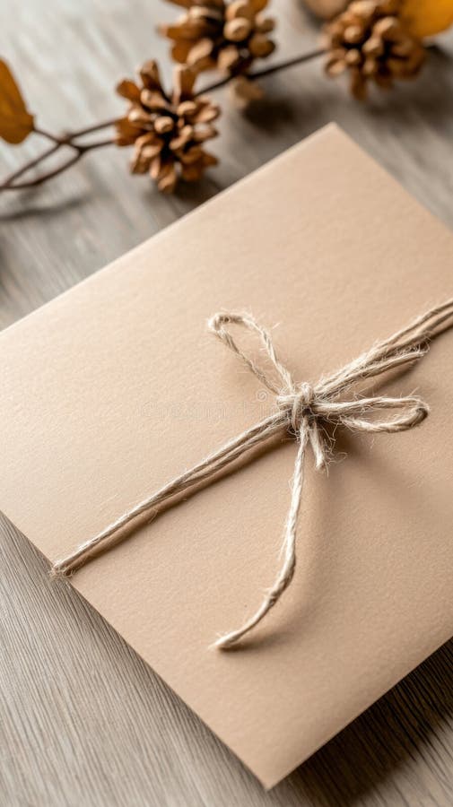 Etiqueta de envío respetuosa con el medio ambiente en papel reciclado adjunto a un correo compostable fotografía de archivo libre de regalías