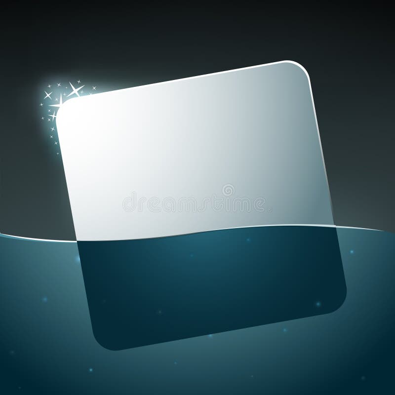 Rótulo de texto vetorial em água ilustração stock