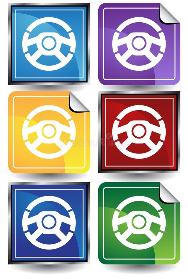 Set of 6 3D buttons - square and sticker style - steering wheel. Set of 6 3D buttons - square and sticker style - steering wheel.