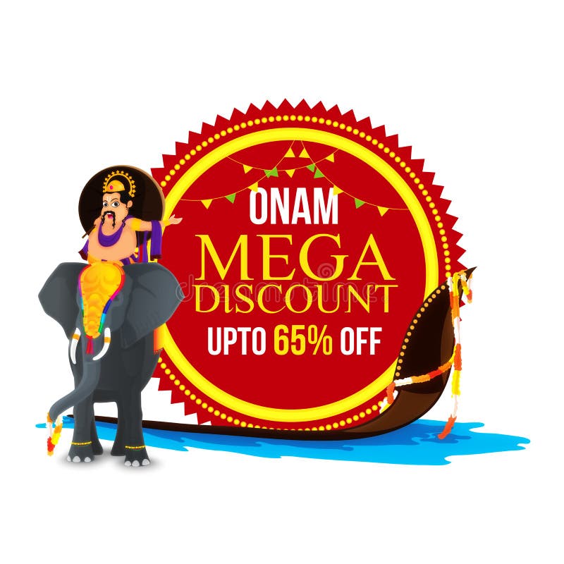 Etiqueta engomada, etiqueta o etiqueta mega del descuento de Onam ilustración del vector Etiqueta engomada, etiqueta o etiqueta mega del descuento de Onam ilustración del vector