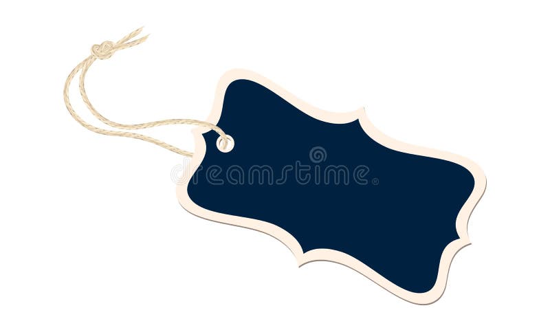 Etiqueta extravagante do presente com nó de linho realístico da corda ilustração royalty free Etiqueta extravagante do presente com nó de linho realístico da corda ilustração royalty free