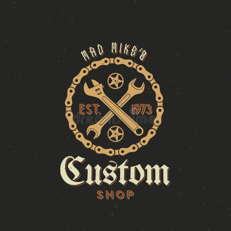 Etiqueta ou logotipo feito sob encomenda da loja da bicicleta retro do vetor ilustração royalty free Etiqueta ou logotipo feito sob encomenda da loja da bicicleta retro do vetor ilustração royalty free