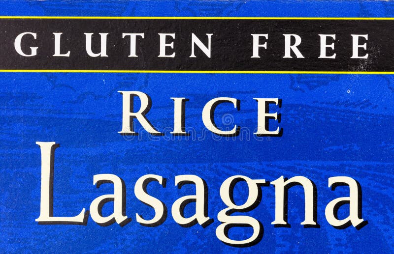Etiqueta sem gl?ten do alimento da lasanha do arroz ilustração do vetor Etiqueta sem gl?ten do alimento da lasanha do arroz ilustração do vetor