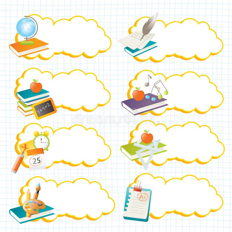 Etiquetas da escola ilustração stock Etiquetas da escola ilustração stock