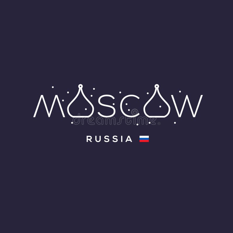 Rótulos de Cidades do Mundo - Moscovo ilustração stock