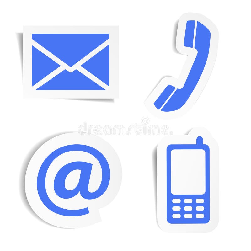 Etiquetas dos ícones do contato do Web site ilustração stock Etiquetas dos ícones do contato do Web site ilustração stock