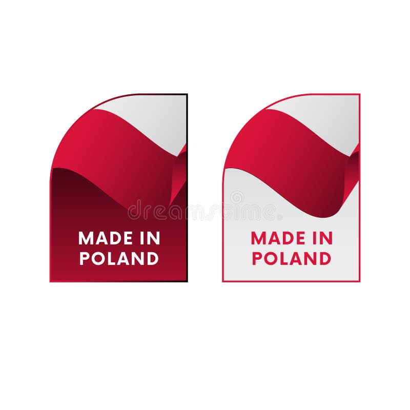Etiquetas engomadas hechas en Polonia Ilustración del vector