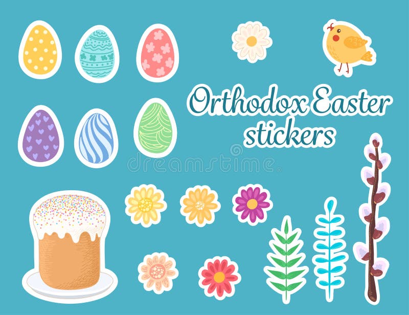 Etiquetas ortodoxos de easter ilustração stock