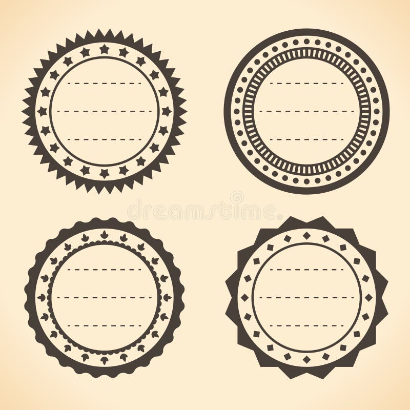 Etiquetas redondas del vintage en blanco libre illustration Etiquetas redondas del vintage en blanco libre illustration