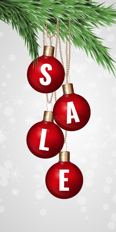 Etiquetas redondas rojas de la venta Las bolas de la Navidad sobre fondo estrellado con el abeto ramifican Ilustración del vector stock de ilustración Etiquetas redondas rojas de la venta Las bolas de la Navidad sobre fondo estrellado con el abeto ramifican Ilustración del vector stock de ilustración