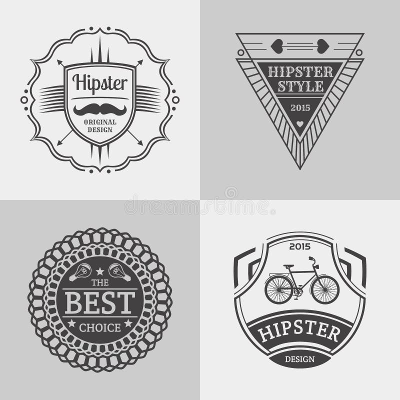 Etiquetas y logotipos del inconformista del vintage fijados Estilo retro ilustración del vector Etiquetas y logotipos del inconformista del vintage fijados Estilo retro ilustración del vector