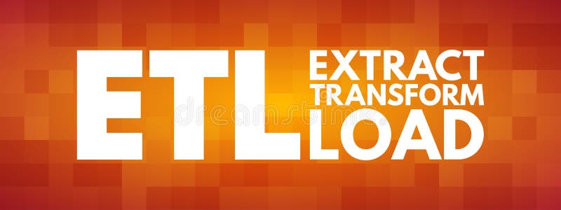 ETL - Extract Transform Load acronym, technology concept background stock illustration