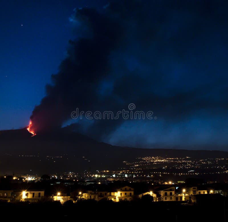 Etna eruption stock image. Image of sicily, explosion - 37701863