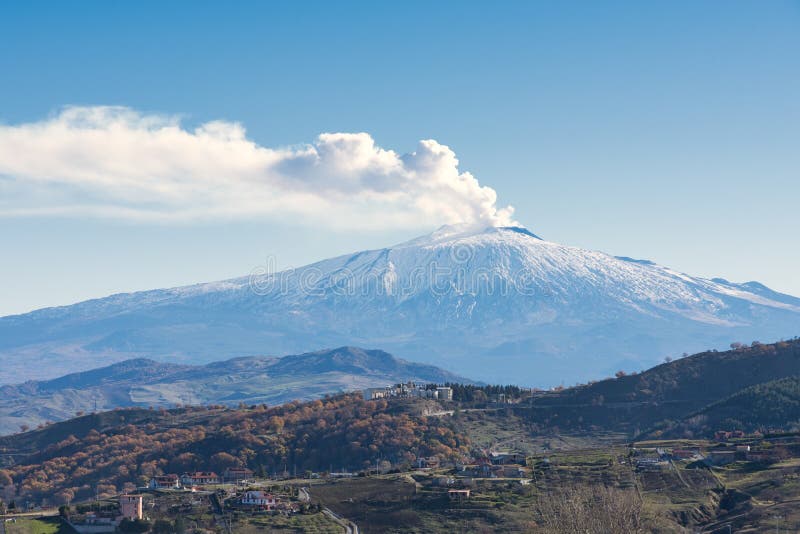 Etna snowy stock photo. Image of park, land, majestic - 47803274